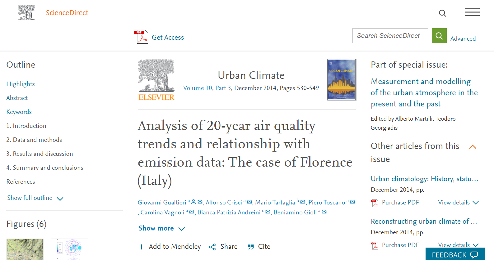 Analysis of 20-year air quality trends and relationship with emission data: The case of Florence (Italy).