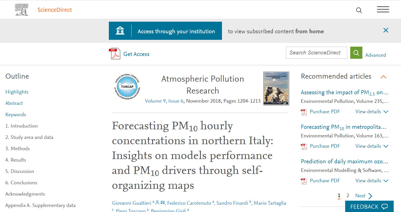 Forecasting PM10 Hourly Concentrations in Northern Italy: insights on models performance and PM10 drivers through self-organizing maps