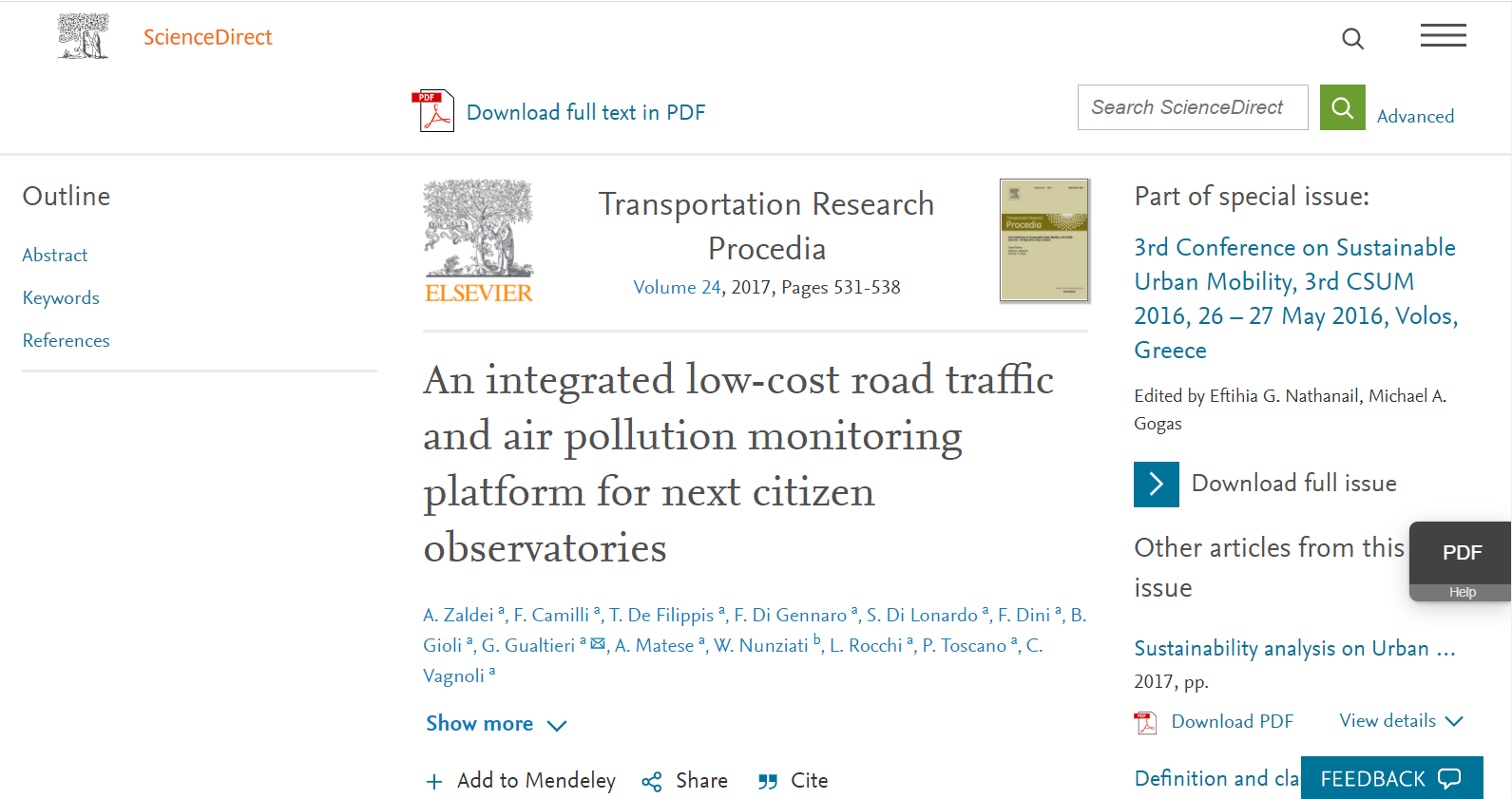 An integrated low-cost road traffic and air pollution monitoring platform for next citizen observatories