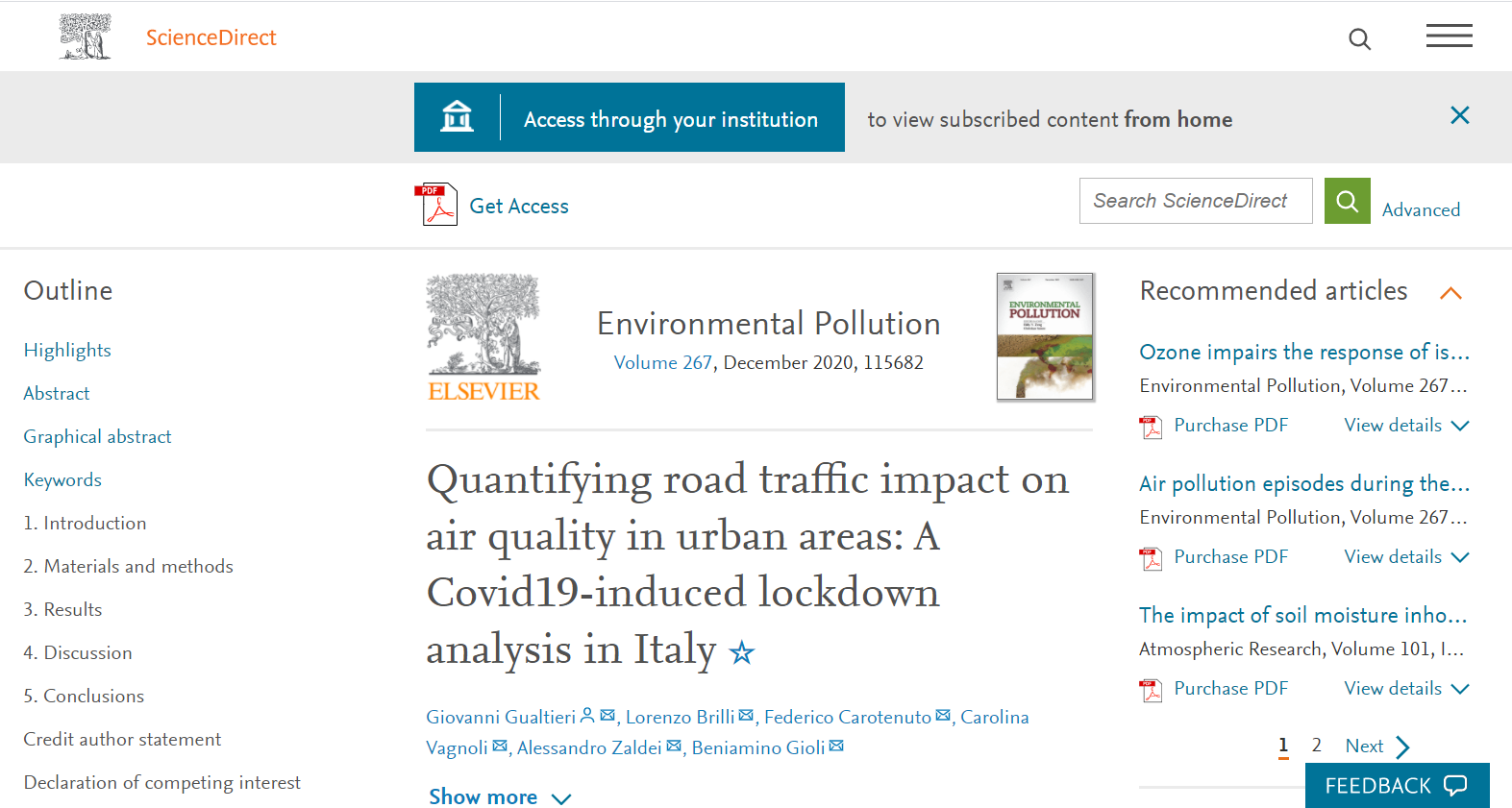 Quantifying Road Traffic Impact on Air Quality in Urban Areas: a Covid19-induced lockdown analysis in Italy